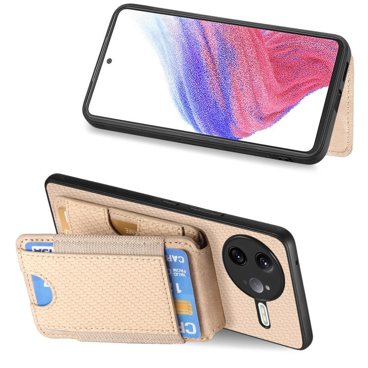 For Redmi K80 Pro / Poco F7 Ultra Carbon Fiber Vertical Flip Wallet Stand Phone Case