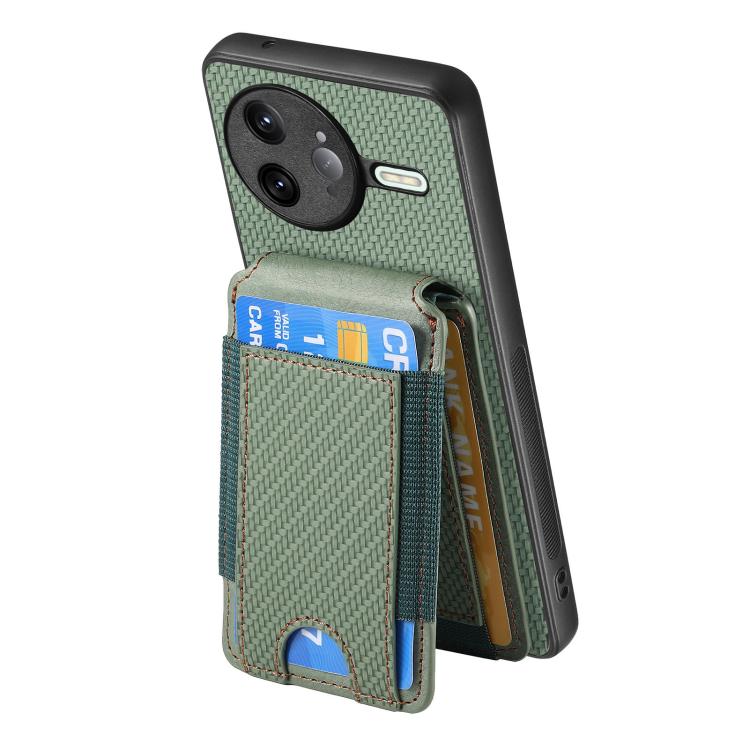 For Redmi K80 Pro / Poco F7 Ultra Carbon Fiber Vertical Flip Wallet Stand Phone Case