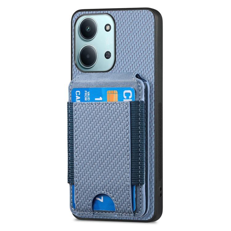 For Redmi 15C 5G / 4G Glodal 171mm Carbon Fiber Vertical Flip Wallet Stand Phone Case