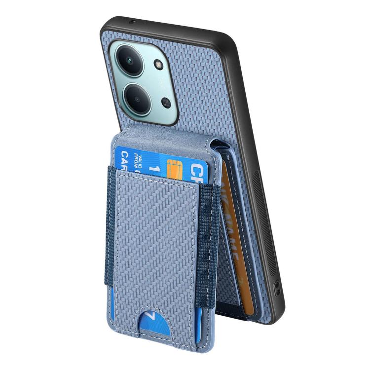 For Redmi 15C 5G / 4G Glodal 171mm Carbon Fiber Vertical Flip Wallet Stand Phone Case