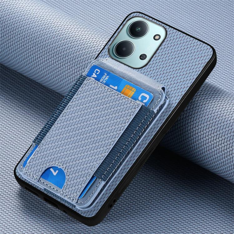 For Redmi 15C 5G / 4G Glodal 171mm Carbon Fiber Vertical Flip Wallet Stand Phone Case