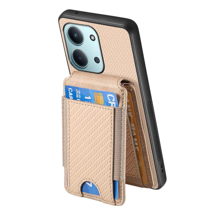 For Redmi 15C 5G / 4G Glodal 171mm Carbon Fiber Vertical Flip Wallet Stand Phone Case