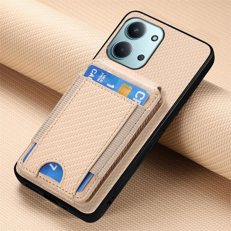 For Redmi 15C 5G / 4G Glodal 171mm Carbon Fiber Vertical Flip Wallet Stand Phone Case