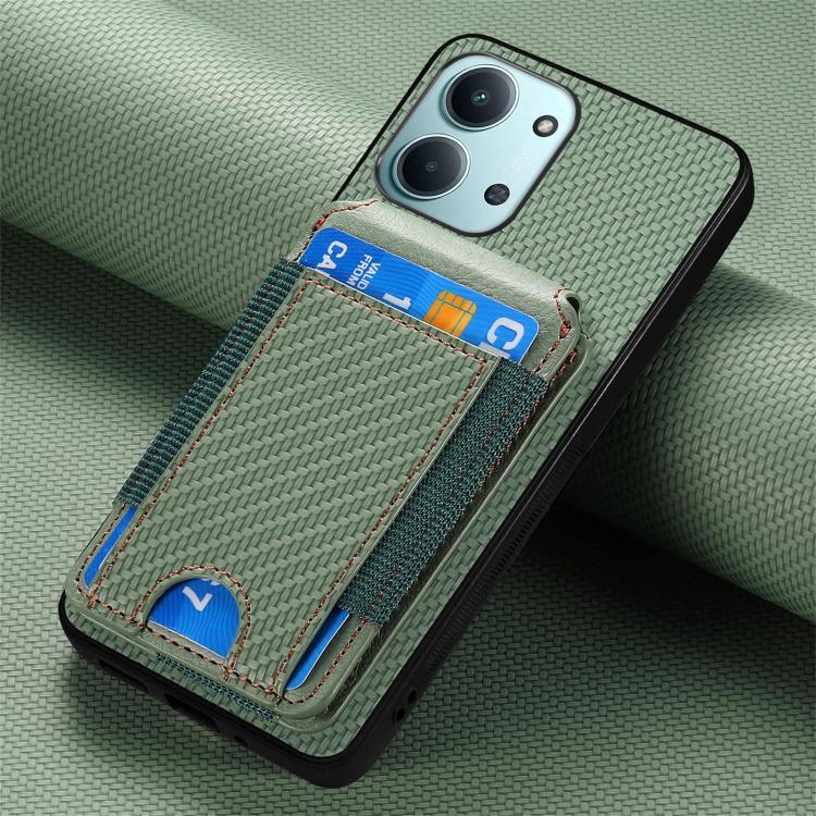 For Redmi 15C 5G / 4G Glodal 171mm Carbon Fiber Vertical Flip Wallet Stand Phone Case