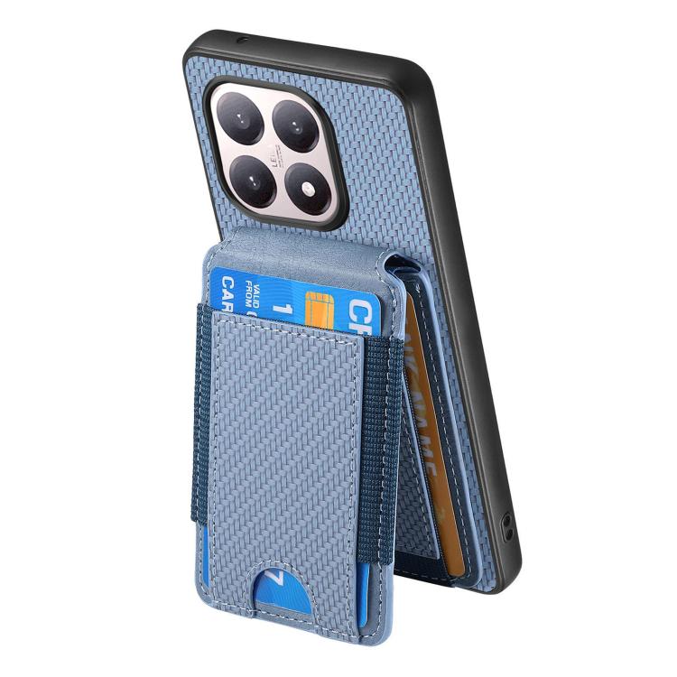 For Xiaomi 15T Carbon Fiber Vertical Flip Wallet Stand Phone Case