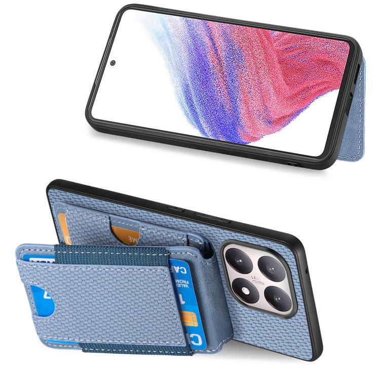 For Xiaomi 15T Carbon Fiber Vertical Flip Wallet Stand Phone Case