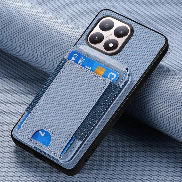 For Xiaomi 15T Carbon Fiber Vertical Flip Wallet Stand Phone Case