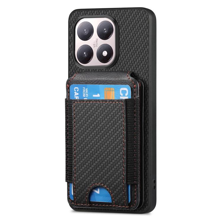 For Xiaomi 15T Carbon Fiber Vertical Flip Wallet Stand Phone Case