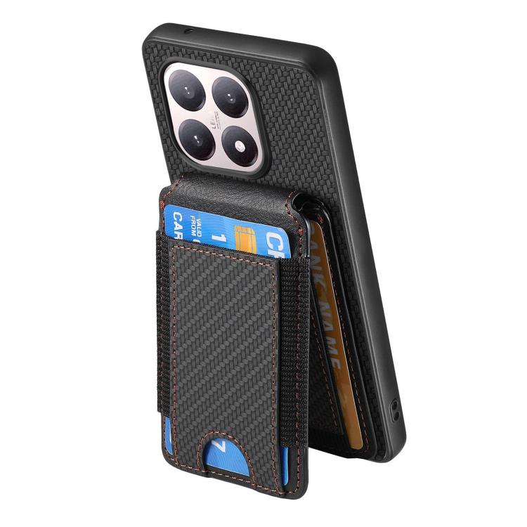 For Xiaomi 15T Carbon Fiber Vertical Flip Wallet Stand Phone Case