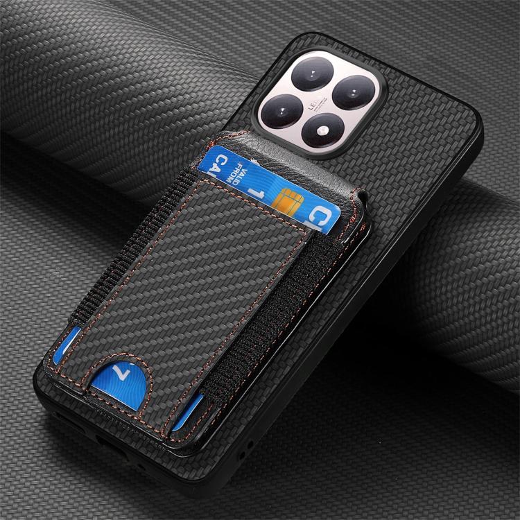 For Xiaomi 15T Carbon Fiber Vertical Flip Wallet Stand Phone Case