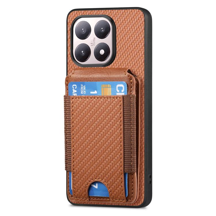 For Xiaomi 15T Carbon Fiber Vertical Flip Wallet Stand Phone Case