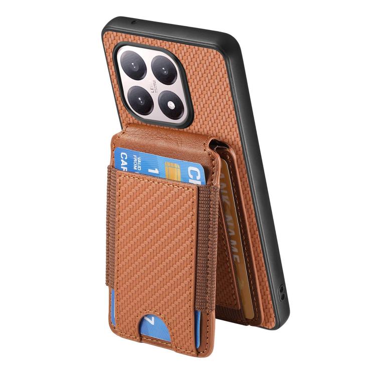 For Xiaomi 15T Carbon Fiber Vertical Flip Wallet Stand Phone Case