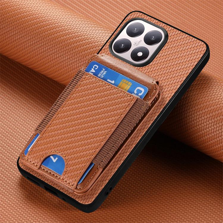For Xiaomi 15T Carbon Fiber Vertical Flip Wallet Stand Phone Case