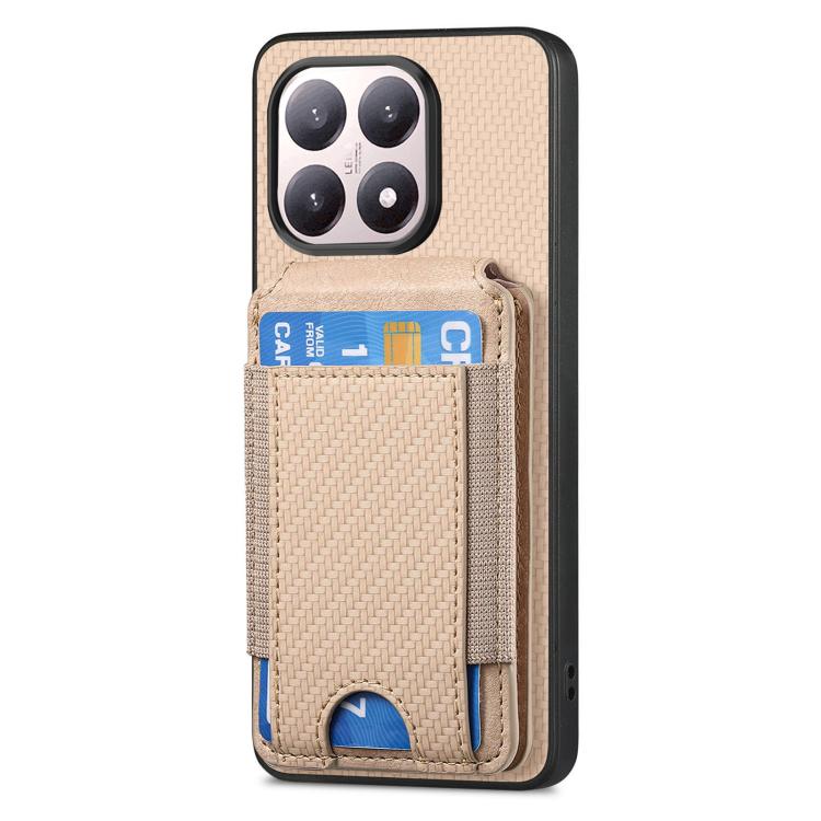 For Xiaomi 15T Carbon Fiber Vertical Flip Wallet Stand Phone Case