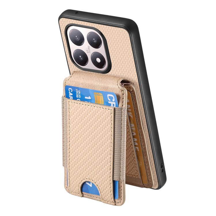 For Xiaomi 15T Carbon Fiber Vertical Flip Wallet Stand Phone Case