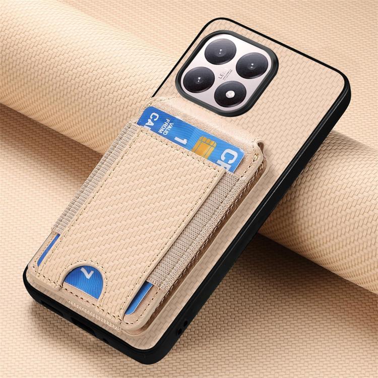 For Xiaomi 15T Carbon Fiber Vertical Flip Wallet Stand Phone Case