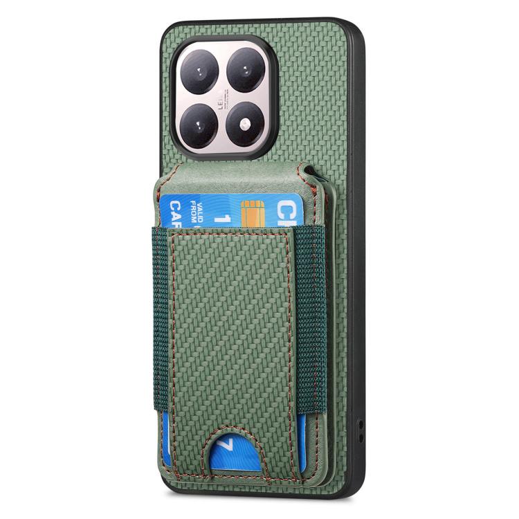 For Xiaomi 15T Carbon Fiber Vertical Flip Wallet Stand Phone Case