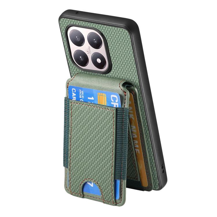 For Xiaomi 15T Carbon Fiber Vertical Flip Wallet Stand Phone Case