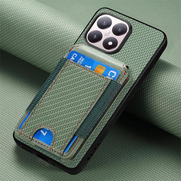 For Xiaomi 15T Carbon Fiber Vertical Flip Wallet Stand Phone Case
