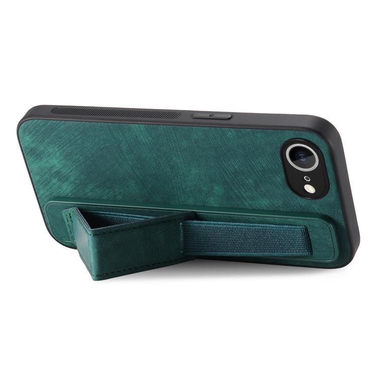 For iPhone 17e / 16e Retro Wristband Holder Leather Back Phone Case