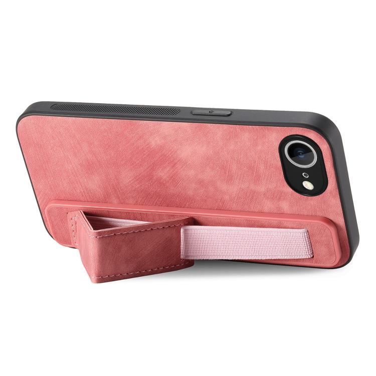 For iPhone 17e / 16e Retro Wristband Holder Leather Back Phone Case