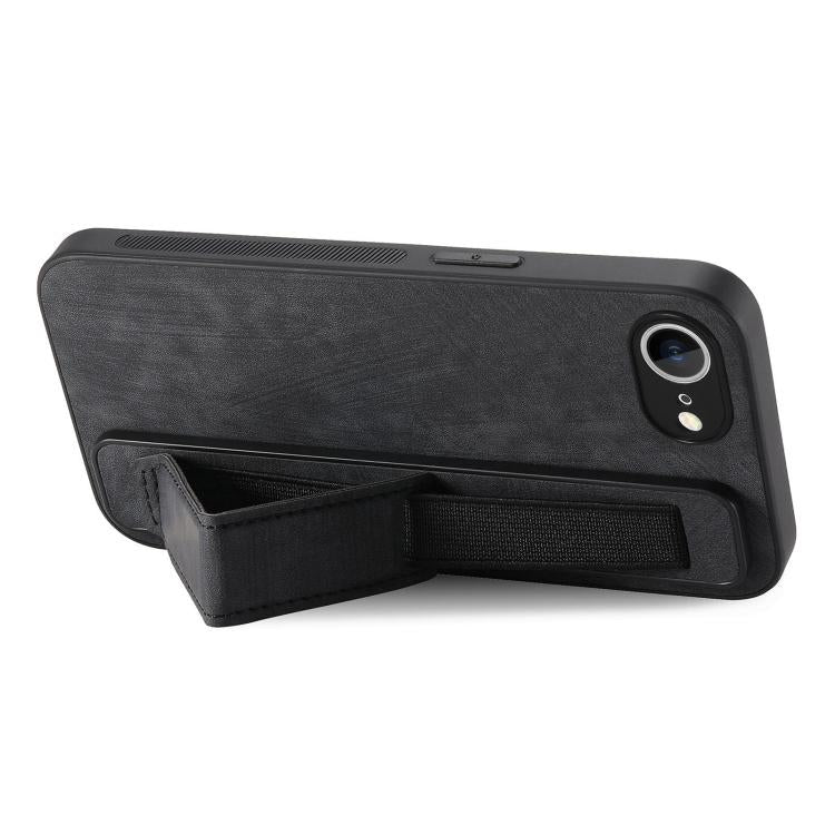 For iPhone 17e / 16e Retro Wristband Holder Leather Back Phone Case