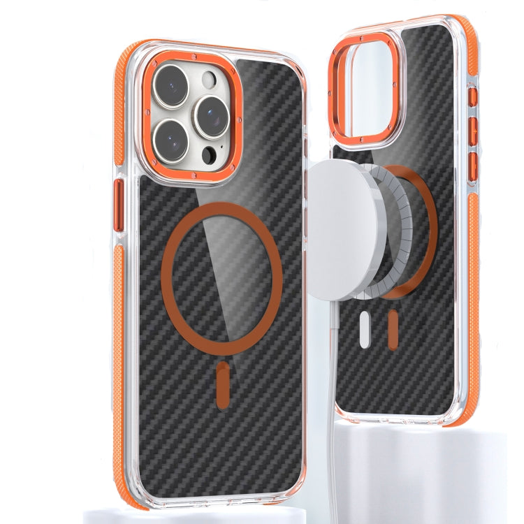 For iPhone 14 Pro Max Magsafe Dual-Color Carbon Fiber Phone Case