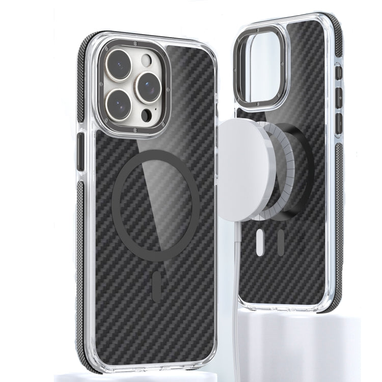 For iPhone 13 Pro Max Magsafe Dual-Color Carbon Fiber Phone Case