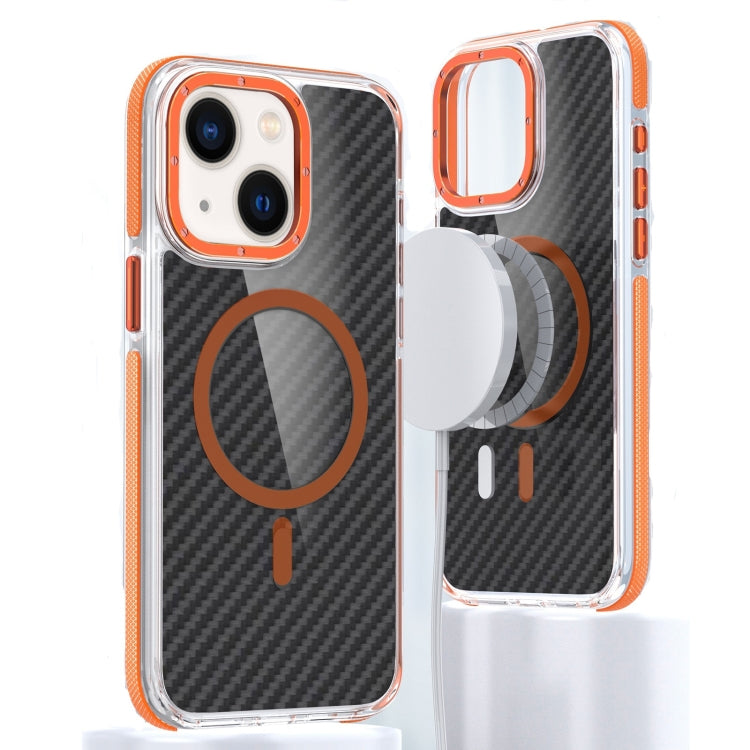 For iPhone 13 Magsafe Dual-Color Carbon Fiber Phone Case