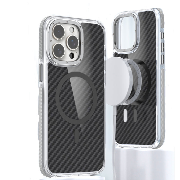 For iPhone 12 Pro Max Magsafe Dual-Color Carbon Fiber Phone Case