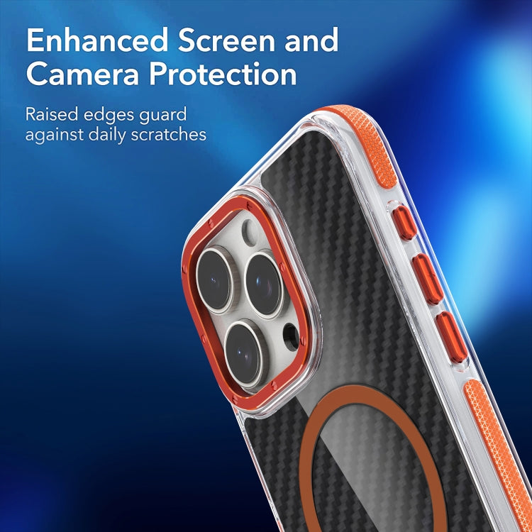 For iPhone 15 Pro Magsafe Dual-Color Carbon Fiber Phone Case