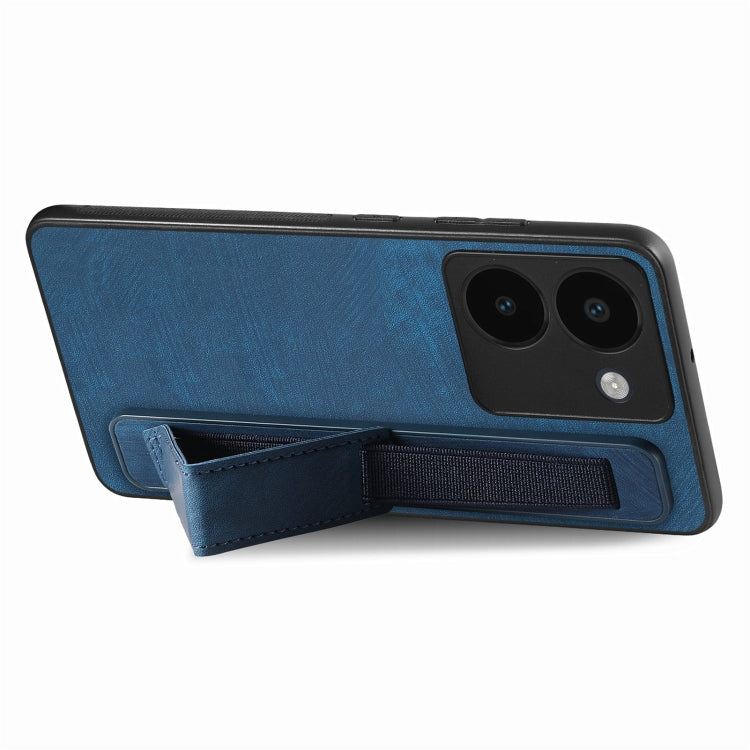 For vivo V25 Retro Wristband Holder Leather Back Phone Case
