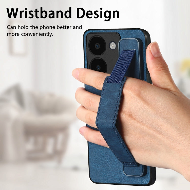 For vivo S16e / V27e Retro Wristband Holder Leather Back Phone Case