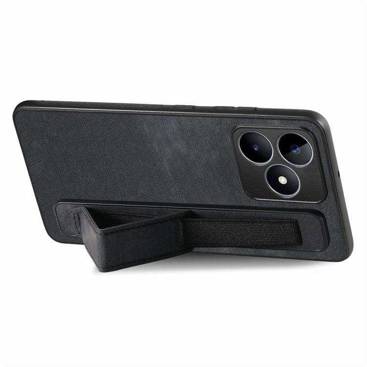 For Realme 10 Pro+ Retro Wristband Holder Leather Back Phone Case