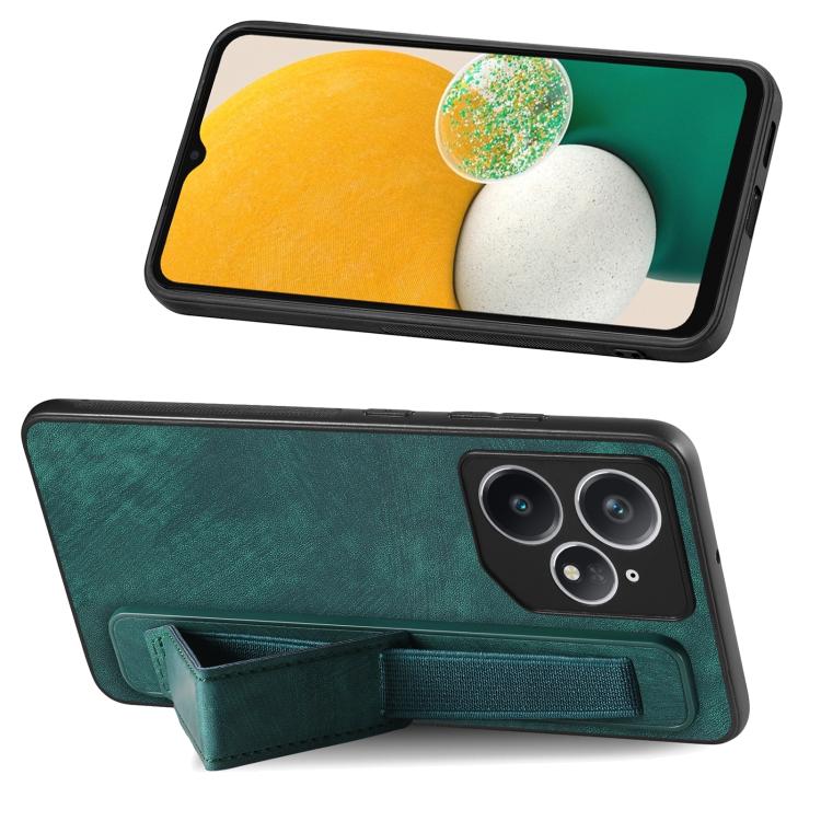For Realme Neo7 Retro Wristband Holder Leather Back Phone Case