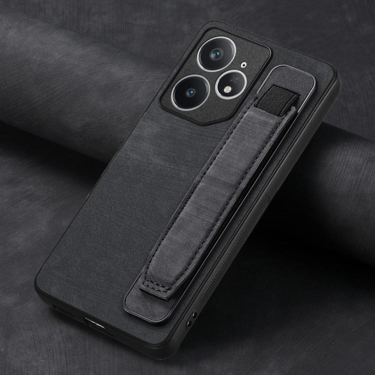 For Realme Neo7 Retro Wristband Holder Leather Back Phone Case