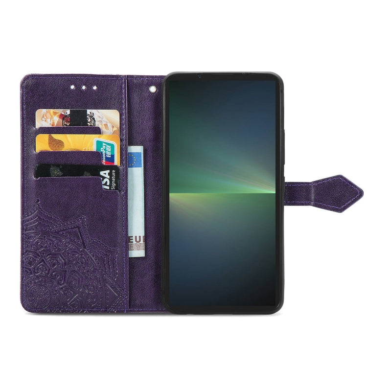 For Sony Xperia 5 V Mandala Flower Embossed Leather Phone Case