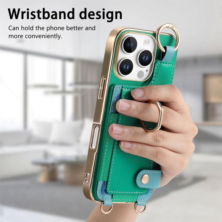 For iPhone 16 Pro Max Fashion Ring Card Bag Phone Case with Hang Loop