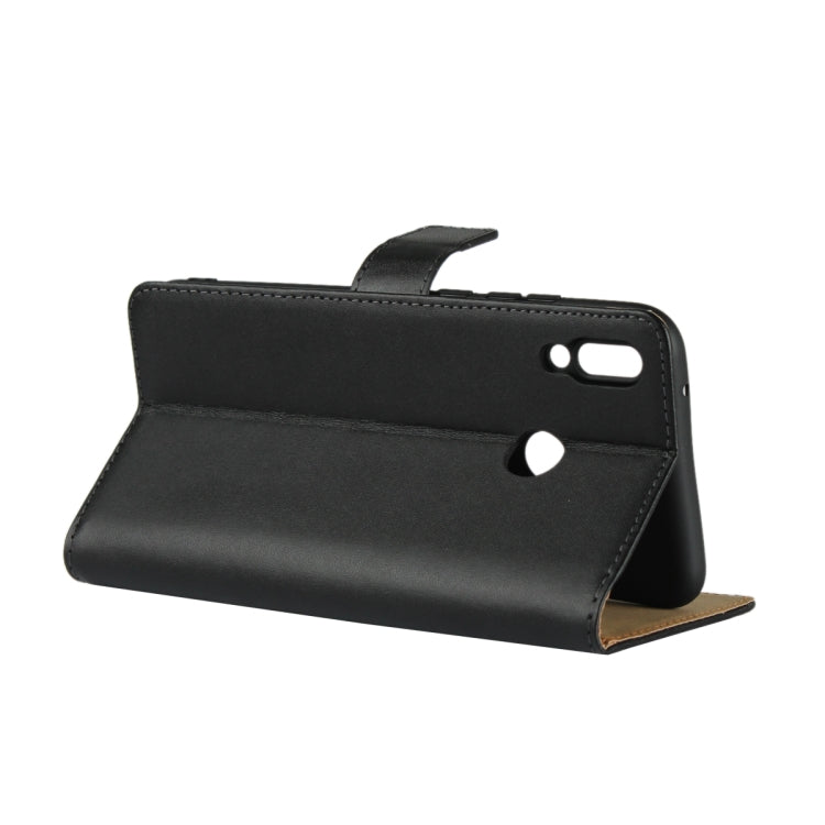 Leather Horizontal Flip Holster for Huawei  Y9 2019/Enjoy 9 Plus with Magnetic Clasp and Bracket and Card Slot and Wallet(Black)