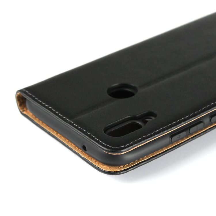 Leather Horizontal Flip Holster for Huawei  Y9 2019/Enjoy 9 Plus with Magnetic Clasp and Bracket and Card Slot and Wallet(Black)