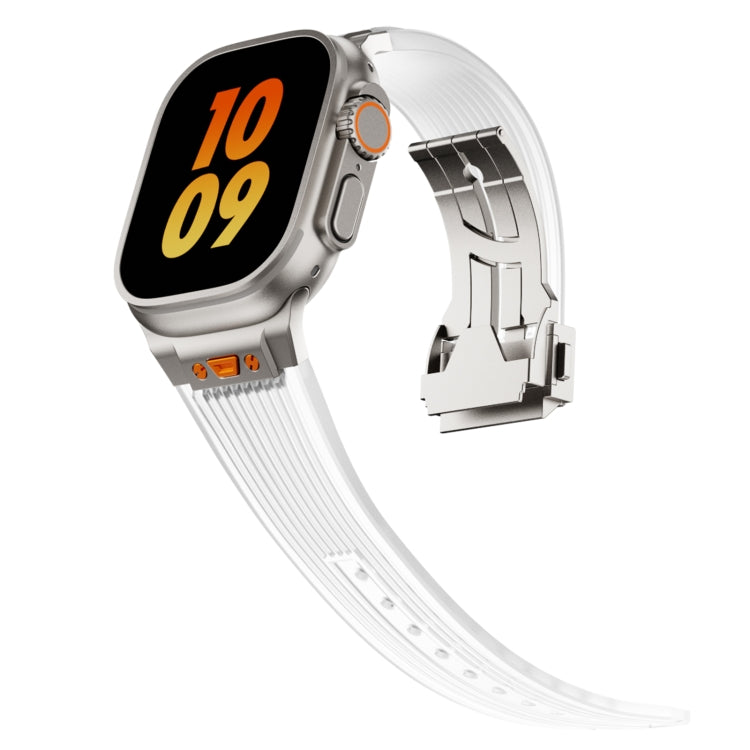 For Apple Watch Ultra 2 49mm Transparent Silicone Watch Band