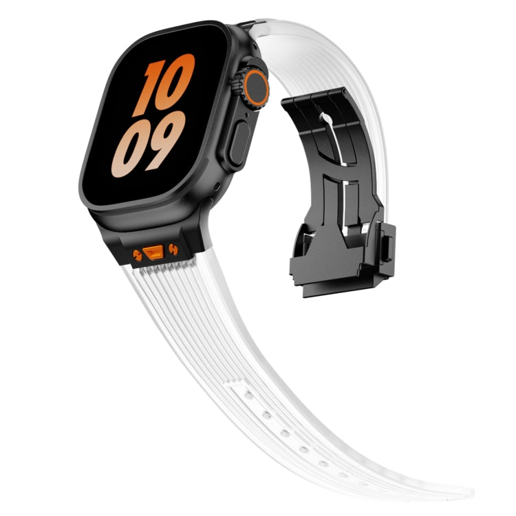For Apple Watch Series 9 45mm Transparent Silicone Watch Band