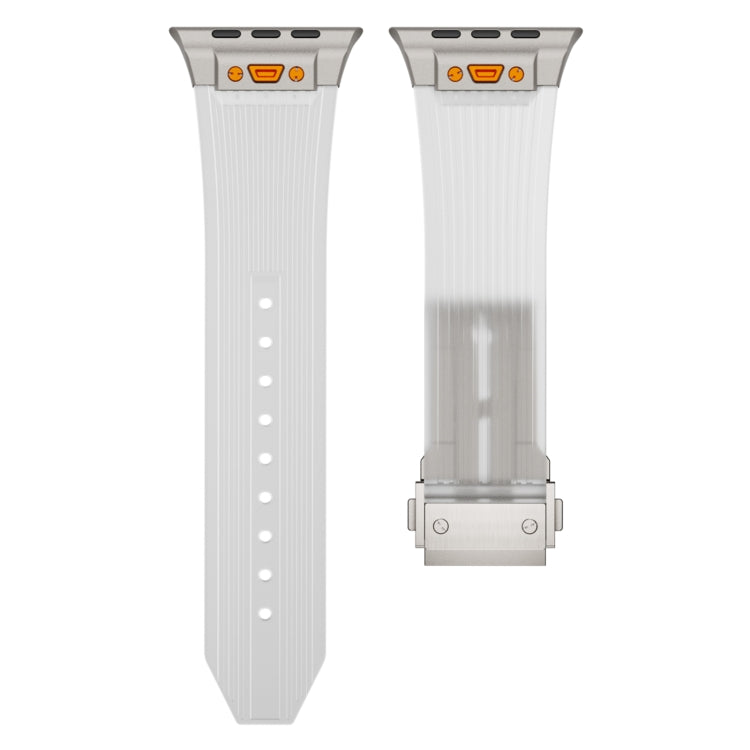 For Apple Watch Series 9 45mm Transparent Silicone Watch Band