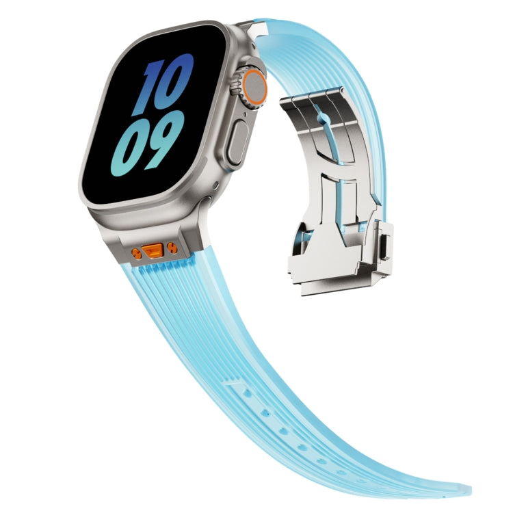 For Apple Watch Series 7 45mm Transparent Silicone Watch Band