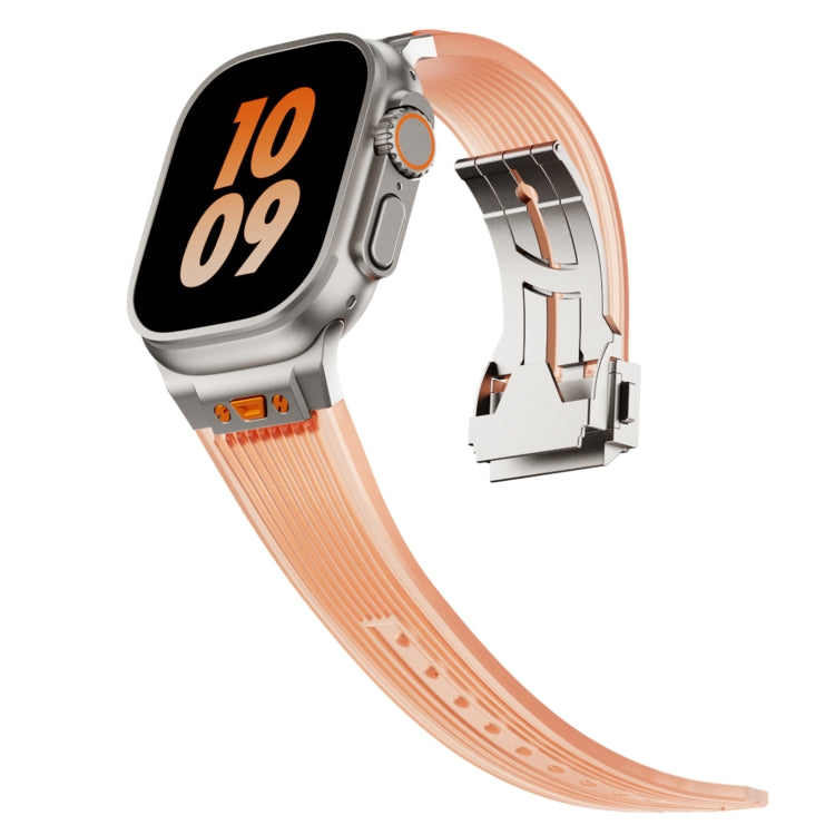 For Apple Watch Series 6 44mm Transparent Silicone Watch Band