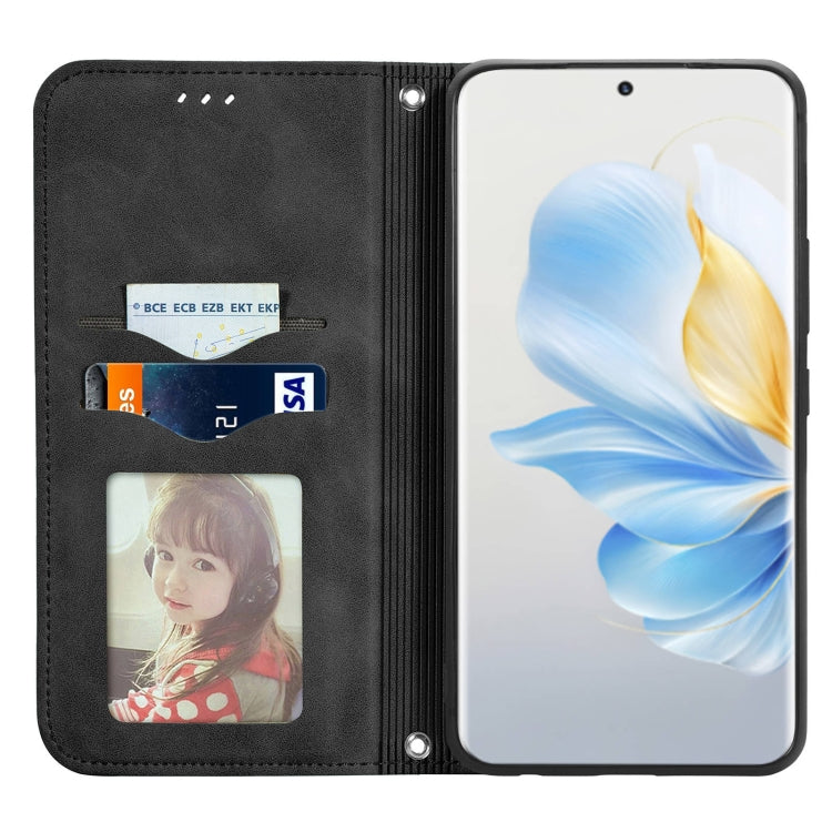 For Honor 100 Retro Skin Feel Magnetic Flip Leather Phone Case