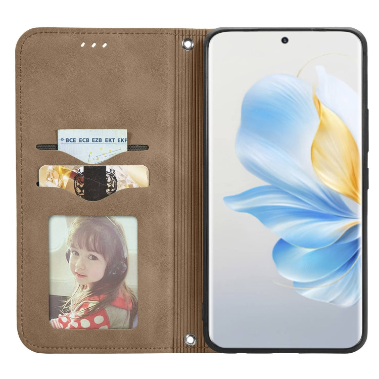 For Honor 100 Retro Skin Feel Magnetic Flip Leather Phone Case