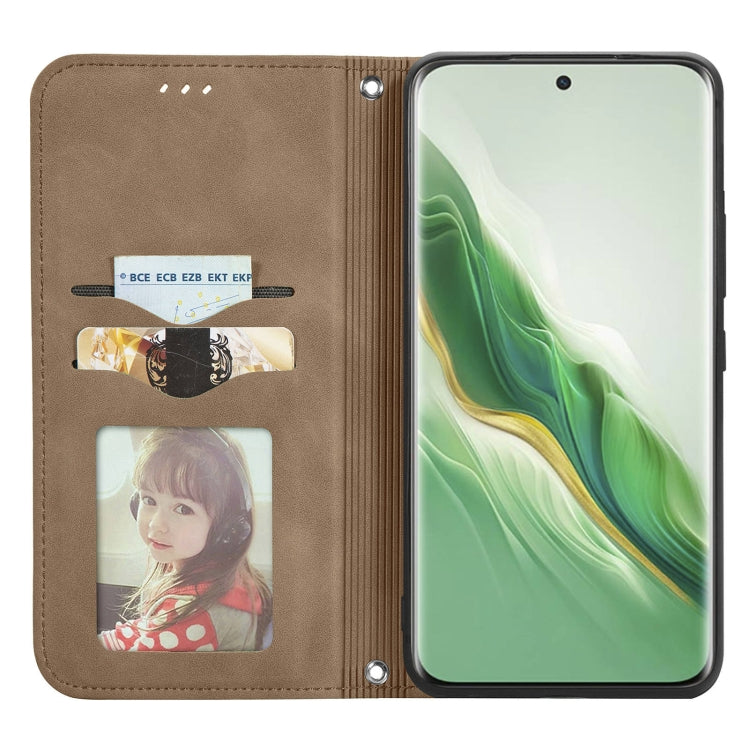 For Honor Magic6 Retro Skin Feel Magnetic Flip Leather Phone Case