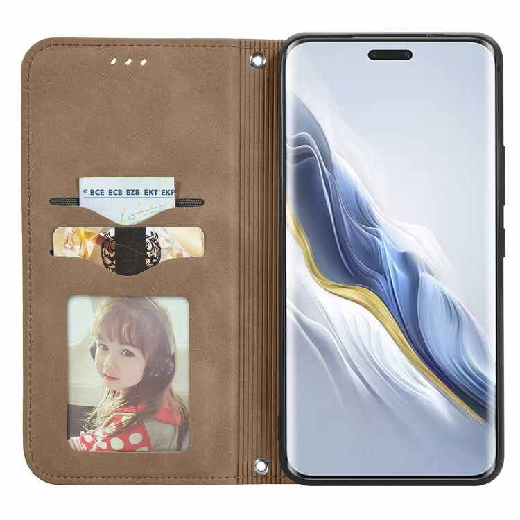 For Honor Magic6 Pro Retro Skin Feel Magnetic Flip Leather Phone Case