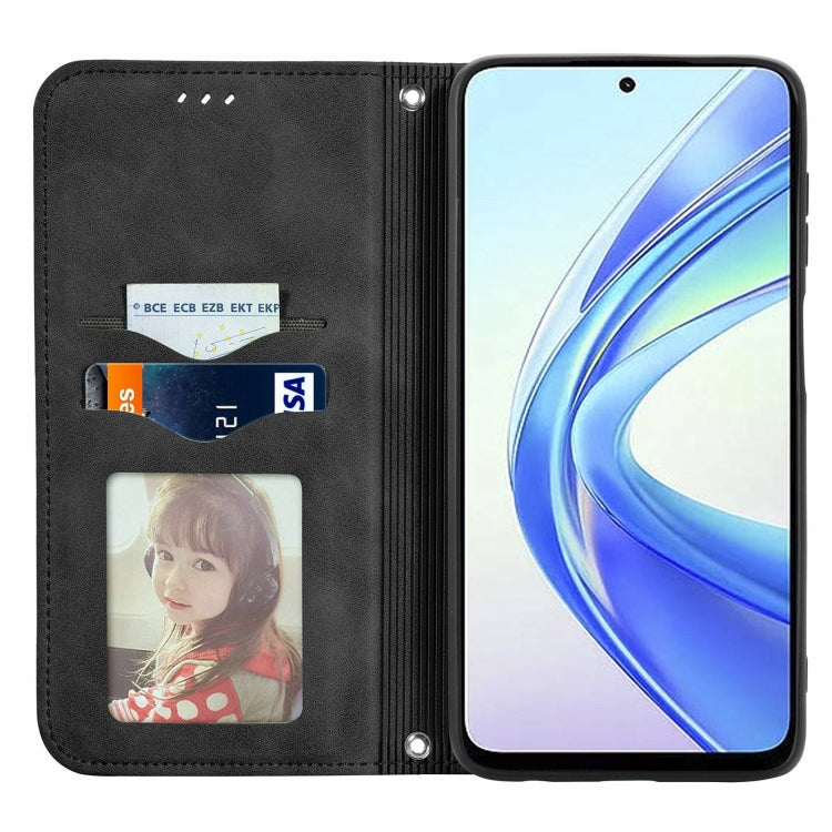 For Honor X7b Retro Skin Feel Magnetic Flip Leather Phone Case